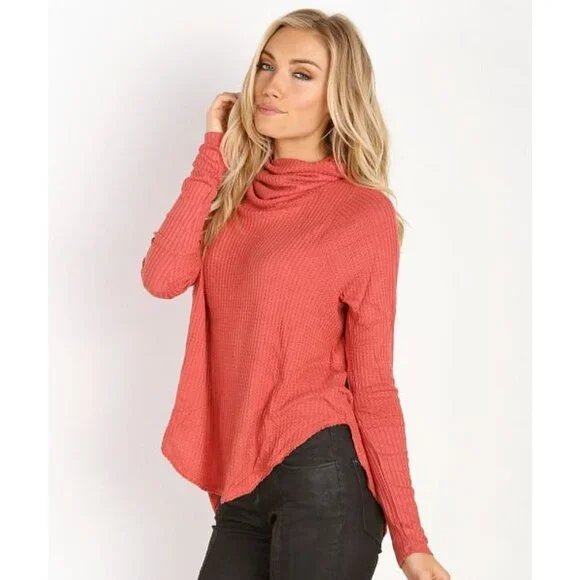 Free People Red Cowl Neck Blouse - Picture 6 of 11